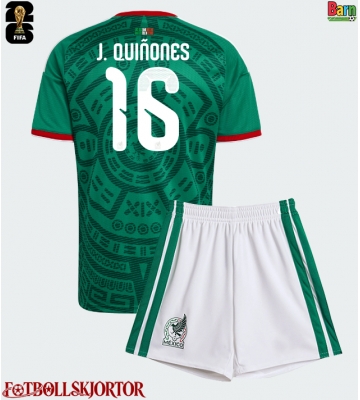 Mexiko Julian Quinones #16 Hemmakläder Barn VM 2026 Kortärmad (+ Korta byxor)